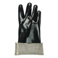12''Length Black PVC Gloves Smooth Finish Single Dipped