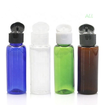 Transparent Squeeze Plastic Bottle 50ml-100ml White Flip Top Cap