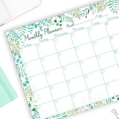 To Do List Monthly Table Calendar Planner