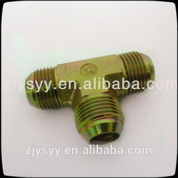 China made carbon steel Equal Tee JIC74 degree flare tee hydraulic male adapters