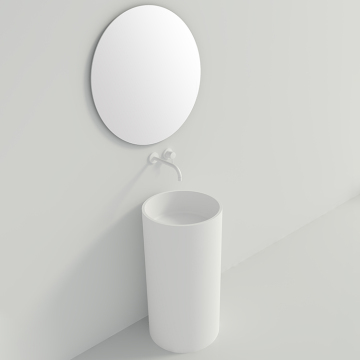 BS-8508 Solid Surface Corainy Round Floor-Mounted Pedestal Sink Vanity Basin