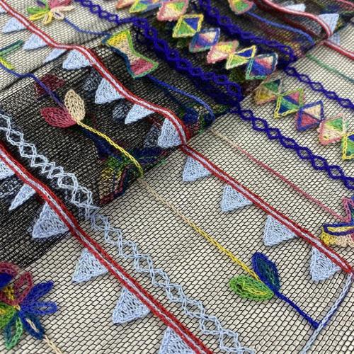 Rayon Yarn Towel Embroidery On Poly Mesh Fabric