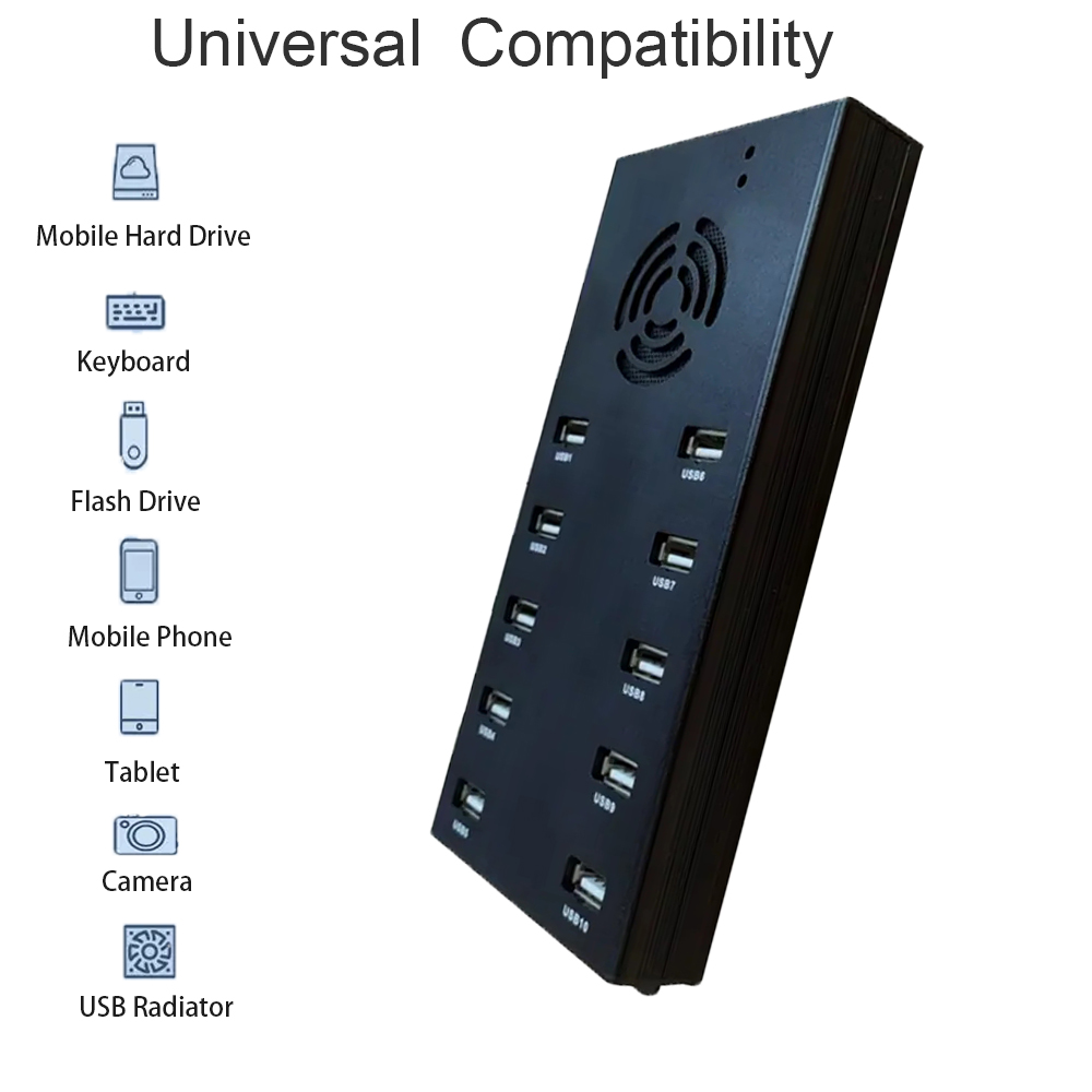 Hub Splitter à 10 ports USB 2,0