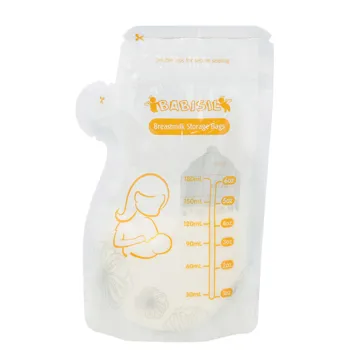 Custom Logo Double Ziplock Stand Up Pouch Breast Milk Storage Bags