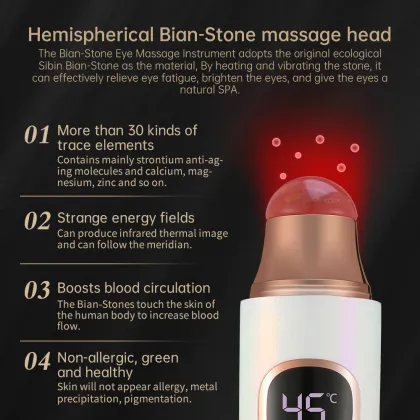 Heated Vibration Eye Massager with Gua Sha for Beauty