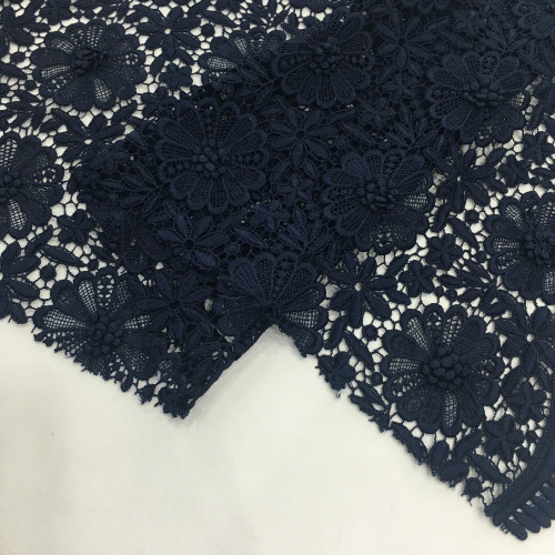 Khaki 3D Matt Milky Yarn Guipure Embroidery Fabric