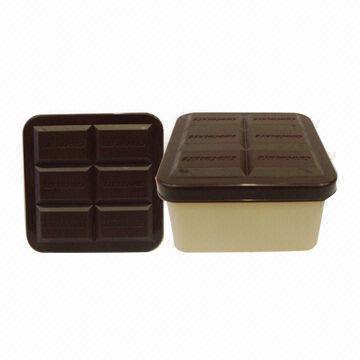 Plastic Storage Box for Food, Chocolate Style, S/4