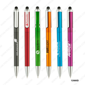 2015 new promotion plastic metallic twist cool stylus pen