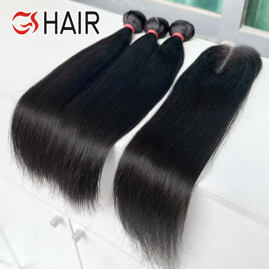 GS Factory Price: Wholesale Straight Virgin Human Hair Bundles with Cuticle Alignment