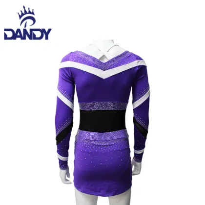 Purple varsity cheerleading uniforms