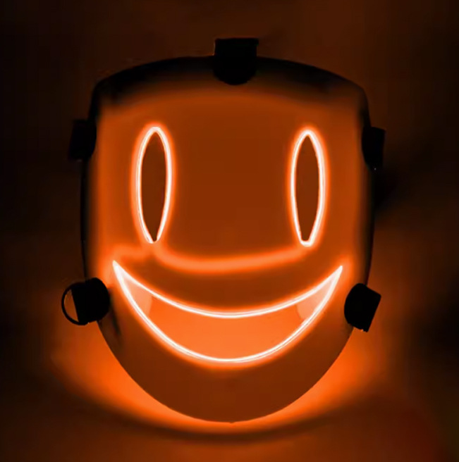 Warm Tone EL Wire Smile Glow Mask