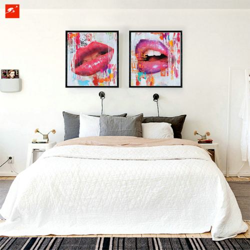 Handmade Red Sexy Lip Oil Painting