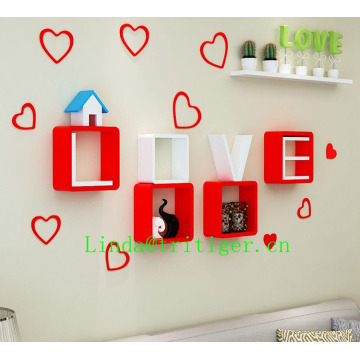 LOVE Wooden Home Decorative Floating Wall Mount Shelf