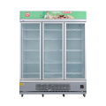 vertical glass door type supermarket display freezer