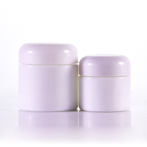 Round shaped different size opal white cream jar