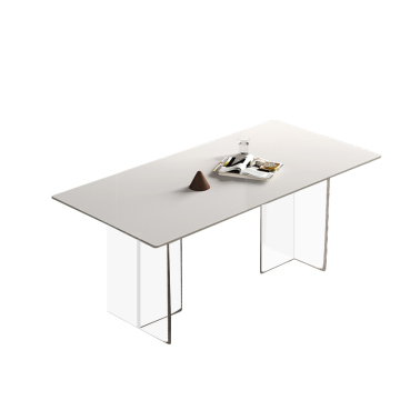High-Quality Marble Top Acrylic Base Modern Dining Table Set Wholesale