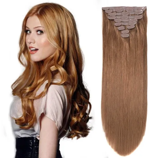 Hot Selling 100% Virgin Wavy Remy Hair Seamless Clip In Human Hair Natural Extensions Brazilian  Clip In Hair