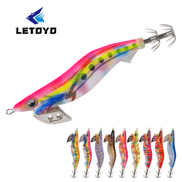 Luminous Egi Squid Jig: LETOYO 2.5# 3.0# 3.5# Bionic Squid Jigs with Weight Lead