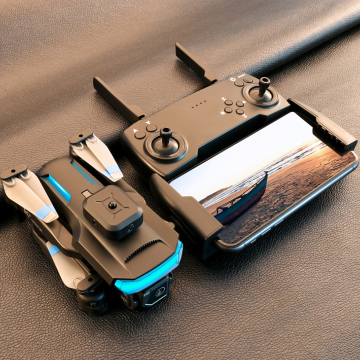 High-Definition 4K Camera Drone with Carbon Fiber Frame, Black Plastic TX Remote Control, and Mobile App Compatibility: RC Hobby Equipment