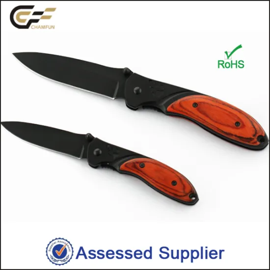 Different Size Black Oxide Blade Wooden Handle tactical knives combat