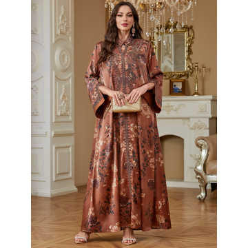 لباس عید زنانه گلدوزی شده کافتان عبا
