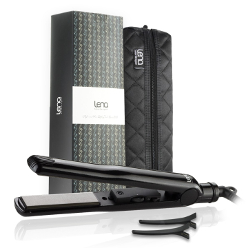 Lena Pemanasan Cepat Titanium Flat Iron - Pelurus Rambut Hitam Profesional