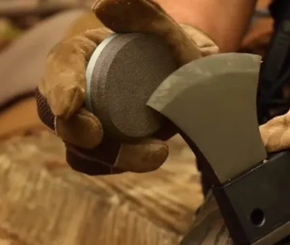 Aluminum Oxide Axe Sharpening Pebble Puck - Blade & Tool Whetstone Knife Stone