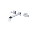 Bathroom wall mounted double handle faucet