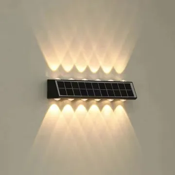 Solar IP65 LED Wall Light - 12w/10w Outdoor Fancy Decorative Up Down Light