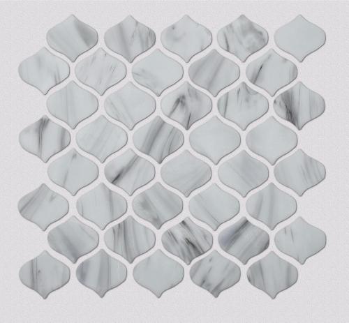 White Shower Room And Kitchen Glass Mosaic Tile