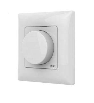Skydance PK3 RGB RGBW Remote Control Rotary Knob LED Dimmer - Battery Powered Wall Mount