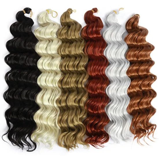 Wholesale Curly Crochet hair Ocean Wave Deep Wave Synthetic Crochet Hair Extension for Black Women