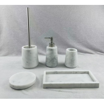 Set di accessori per bagno in marmo bianco jazz