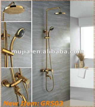 GRS03 2012 Unique Brass Gold finished Big Rain Bathroom Shower
