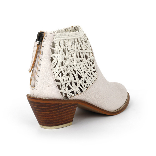 Ladies' Layered Leather Ankle Boots with Trendy Heels