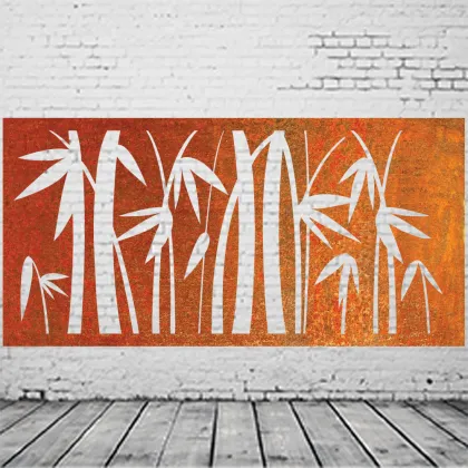 Bamboo Pair Metal Wall Art Panels