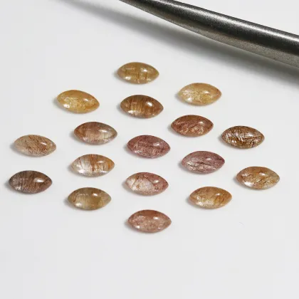 Natural Golden Rutilated Crystal Horse Eye Loose Stones