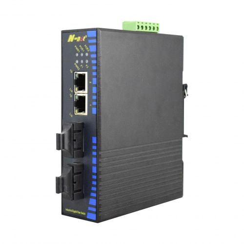 Industrial Gigabit Ethernet Switch with 2 Fiber Redundant
