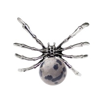 Rhodochrosite 16MM Ball Antique Silver Spider Pendant (47x40mm) for DIY Making Jewelry