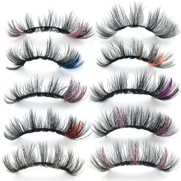 Η χονδρική qingdao προέρχεται από 3D faux mink shimmery χρωματισμένες βλεφαρίδες, διαθέσιμα σε μεγέθη 18mm