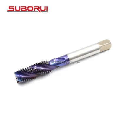 SUBORUI Machine Taps Nanocoating HSS Threading Taps M3-M14 Spiral Flute