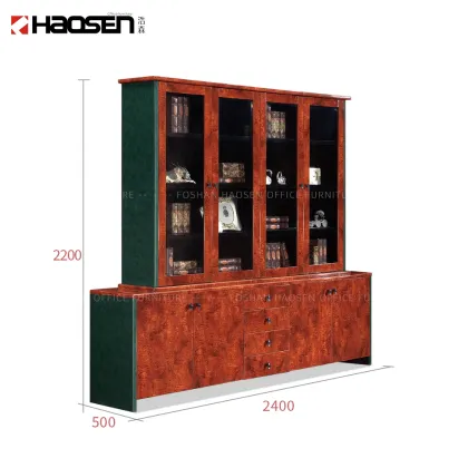 High Gloss Wooden Bookcase for Home Office Storage
