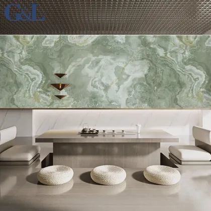 Chinese Style Green Jade Sintered Stone Wall Panel 1200x2400mm