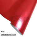 Self Adhesive Brush Chrome Red Car Wrap Film
