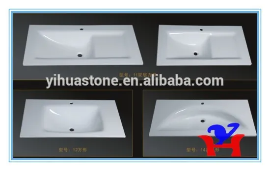crystallite white stone sink used in hotel
