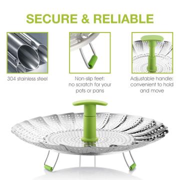 Stainless Steel Vegetable Steamer Basket With PP Handle