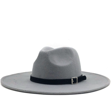 Simple Wide Brim Simple Church Derby Top Hat Panama Solid Felt Fedoras Hat for Men Women artificial wool Blend Jazz Cap
