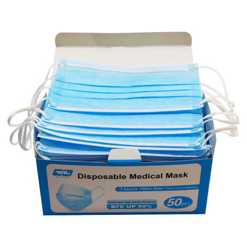 3-Ply Face Mask Disposable Protective with Durable Earloops