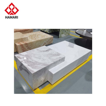 Smart Polished Coffee Table: Round & Square Marble Stone for Living Room