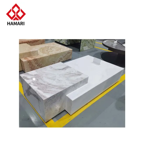 Smart Polished Coffee Table: Round & Square Marble Stone for Living Room